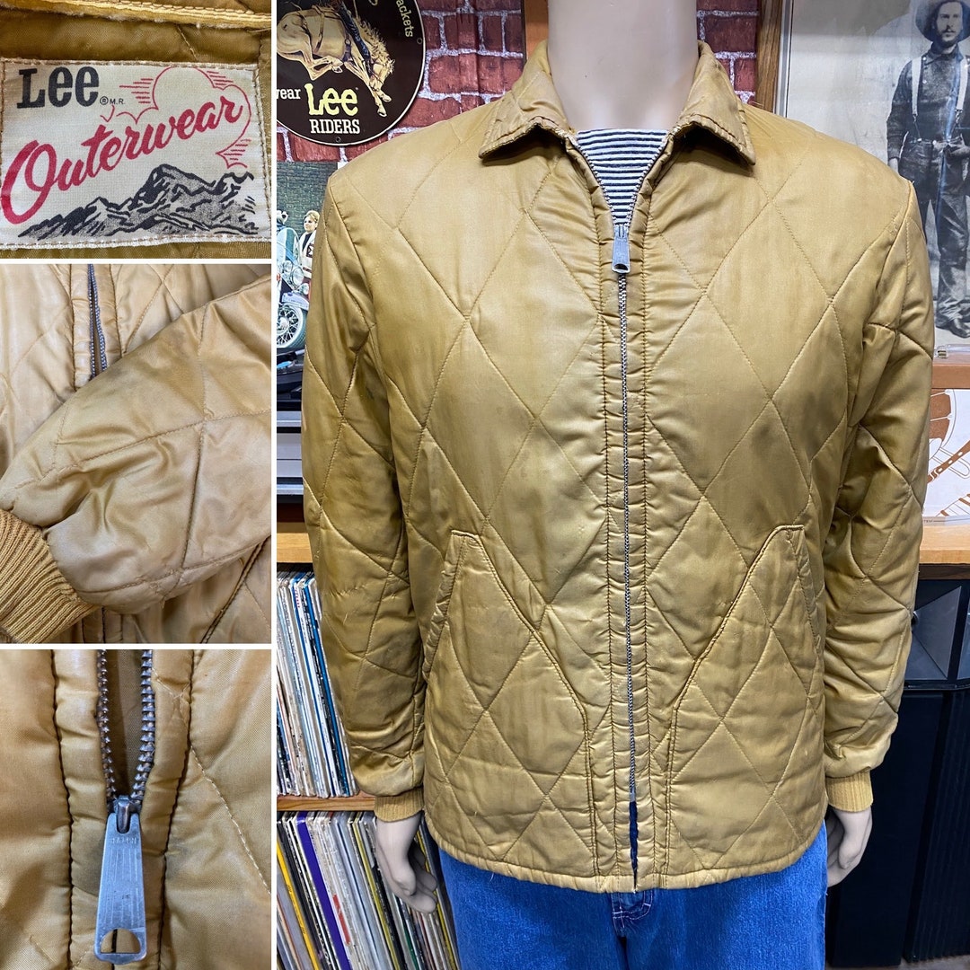70's Lee Outerwear Yellow Mustard Quilted Outdoor Lined Jacket