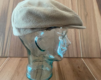 Vtg brown wool ivy cap flat hat size 7 1/4 like a large made in U.S.A.
