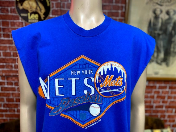 1998 New York Mets baseball MBL blue sleeveless t… - image 1