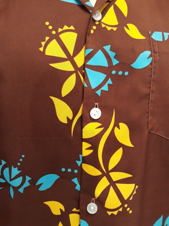 Vintage 70's Pomare Hawaii men's brown hawaiian p… - image 3