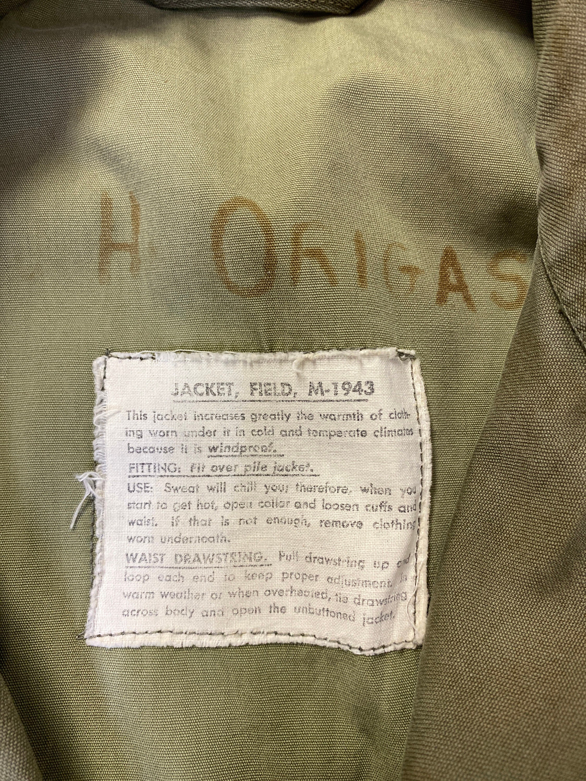 1940's WWII M-43 Field Jacket US Army Fatigue Utility Combat Size