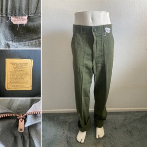 OG-507 size 30x30 U.S. Army fatigue utility field combat men&#39;s pants poly/cotton.