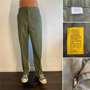 NOS OG-507 size 34x29 U.S. Army fatigue utility field combat men&#39;s pants poly/cotton.