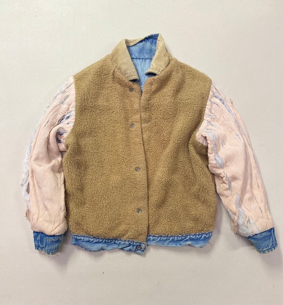 70's Wrangler size 10 boys denim sherpa jacket made i… Gem