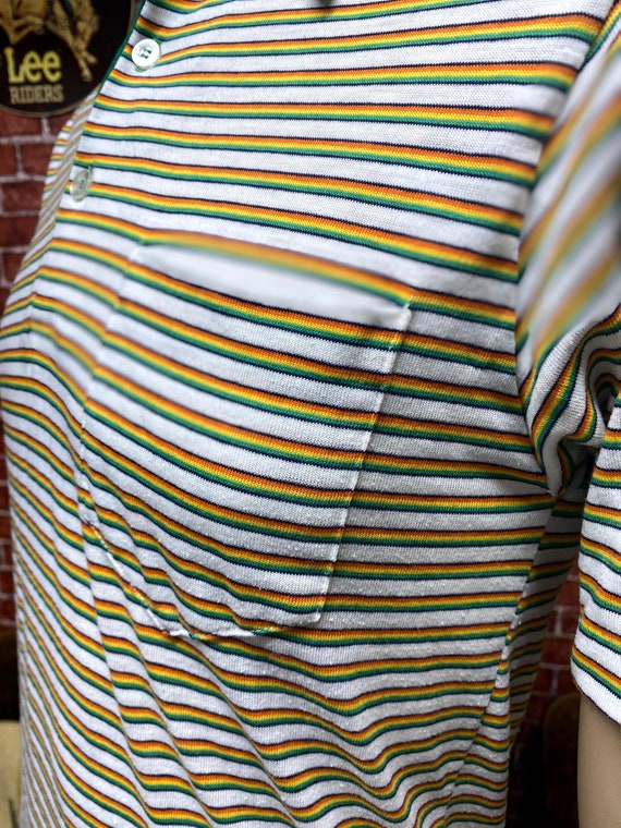 80's Pro Action men's fashion striped knit shirt … - image 7