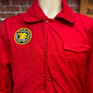 60's Black Sheep size Large Dallas Texas red hunting coat jacket made in U.S.A.