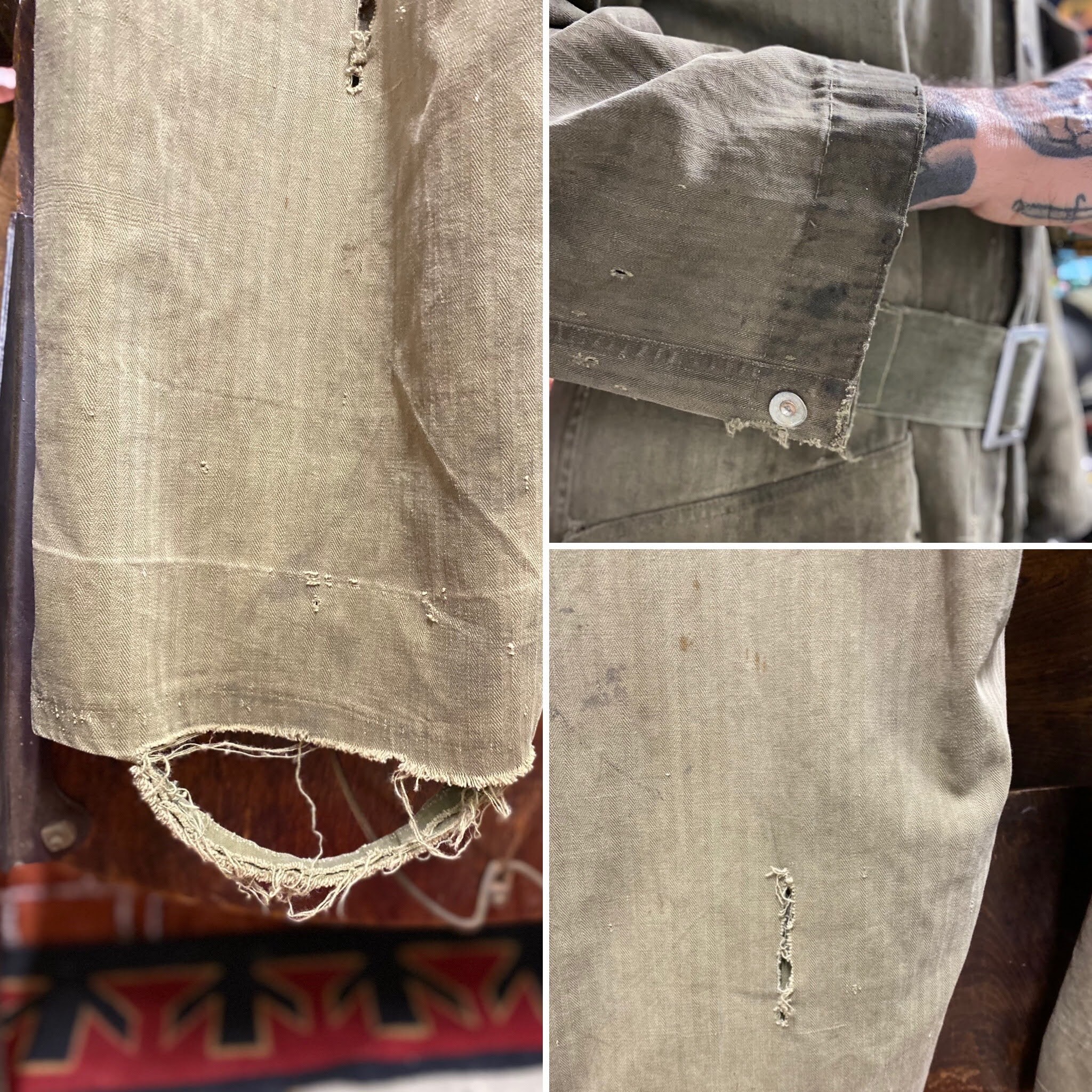 US Army WWII 1st Model HBT 13 Stars Olive Green Utility Mechanic