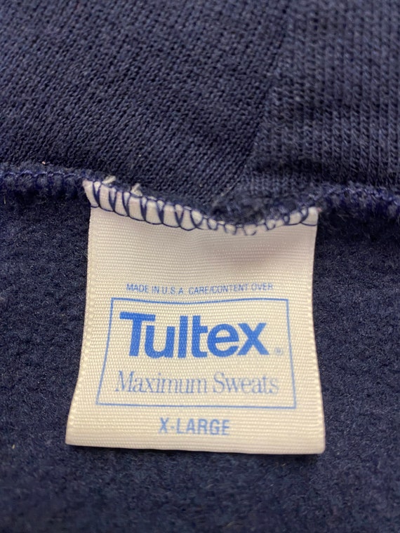 90's Tultex blue sweatshirt hoodie size X-large m… - image 8