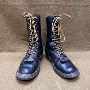 Vtg White&#39;s Spokane Washington handmade Smokejumper firefighter work Outdoor boots round toe size 7 1/2 B made in U.S.A.