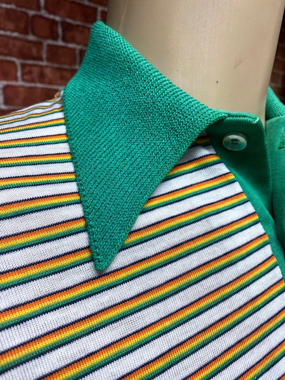 80's Pro Action men's fashion striped knit shirt … - image 3