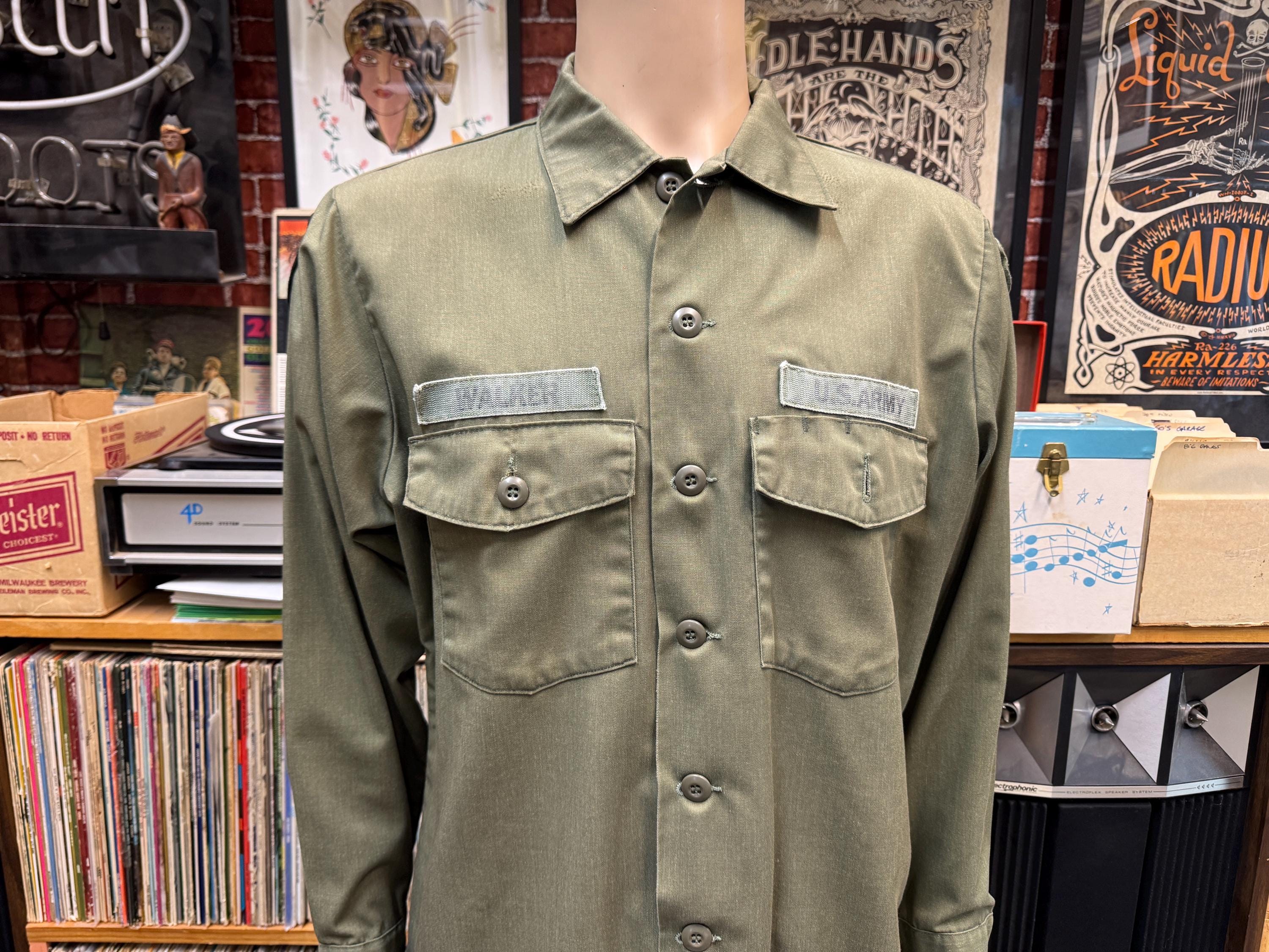 70's U.S. Army Vietnam Era Fatigue Utility Field Shirt 50/50 Size