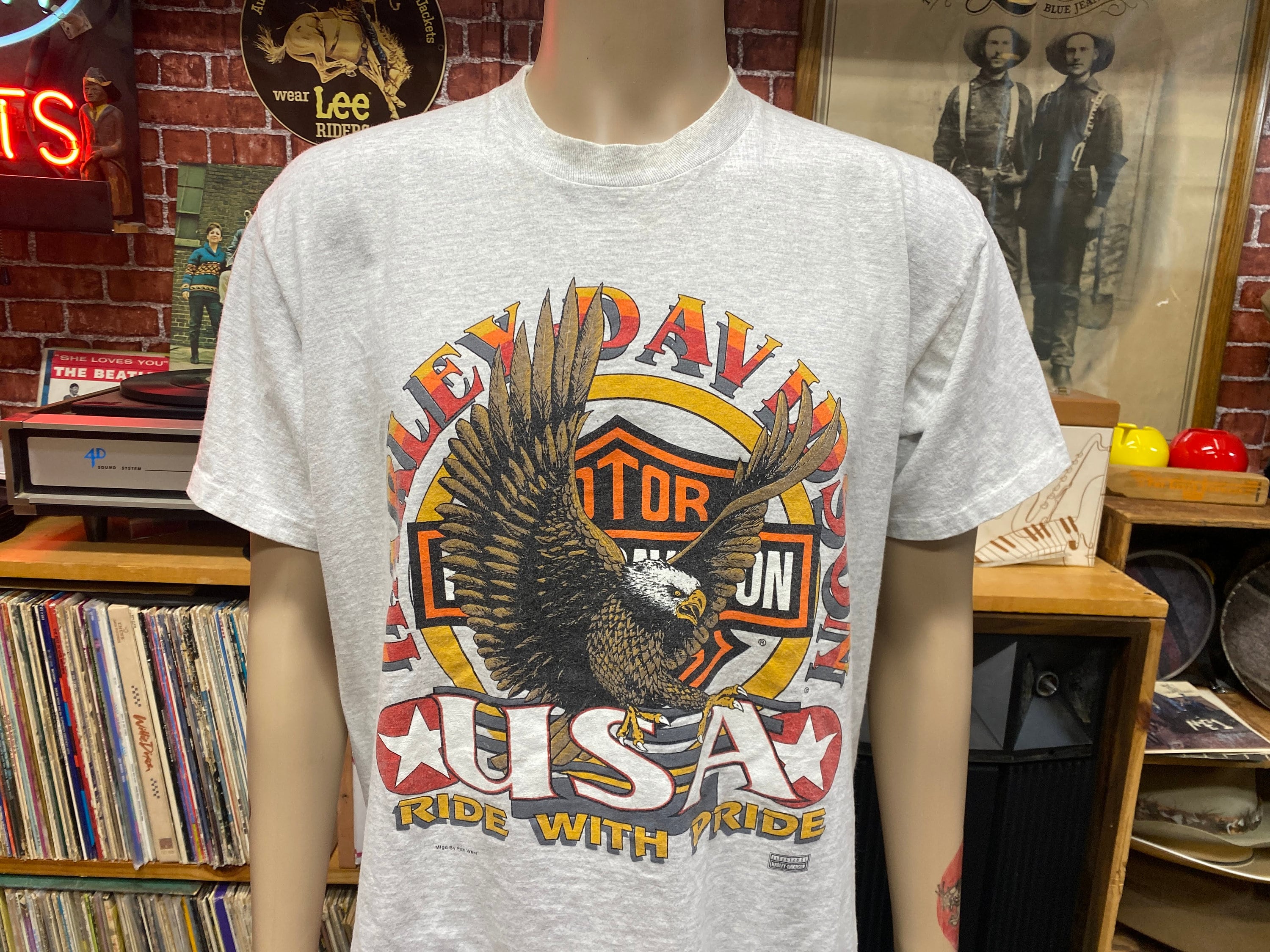 90s USA製　ハーレーダビッドソン　LOVE RIDE　Tシャツ HARLEY-DAVIDSON (ハーレーダビッドソン) 90s 3D EMBLEM