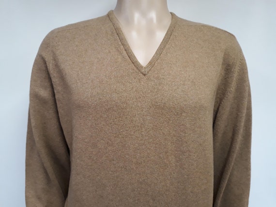 Byford V Neck Brown Sweater 100% Lambs 