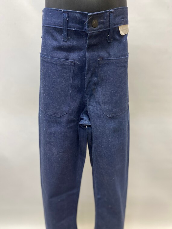 NWT 25x35 Denim sailor style bell bottoms 4 patch… - image 4