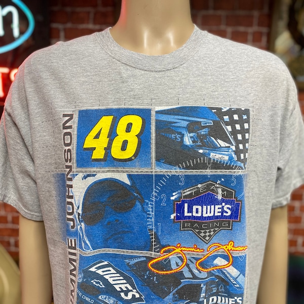 Jimmie Johnson Racing nascar racing gray t-shirt size XL.