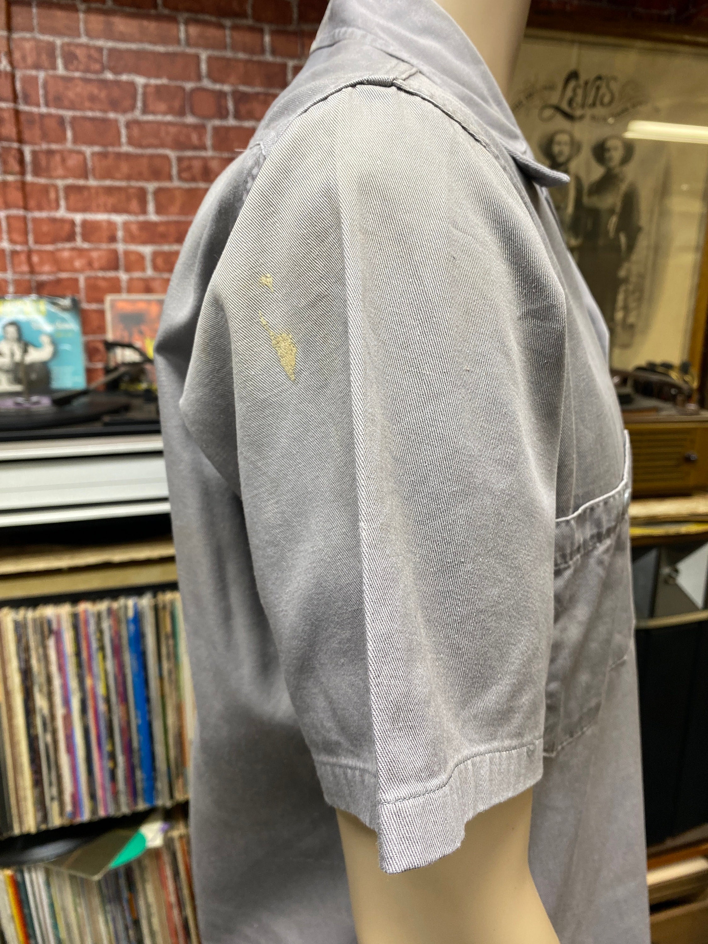 50's Hercules Work Clothing Gray Short Sleeve Work Shirt Size