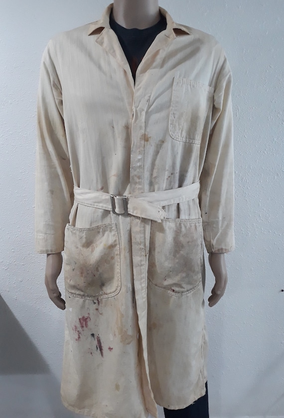50's factory lab coat workwear Loev Bros. Philade… - image 1