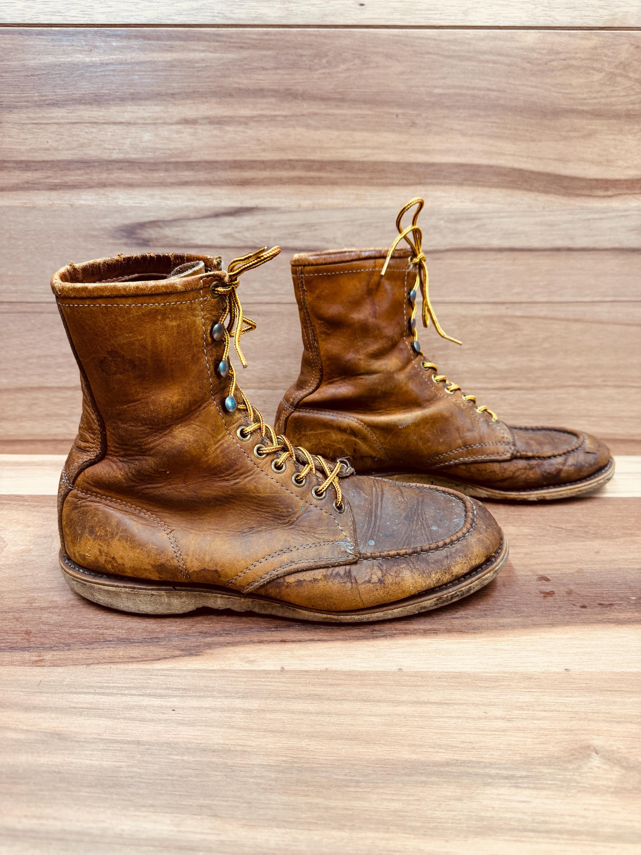VTG 1960s Cushioned Gold Bond Work Boots Leather‎ Moc Toe Hunting Mens Size 10.5 Male Wolverine Men main image 4