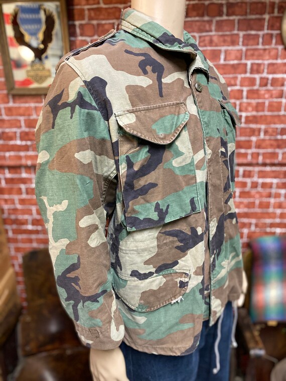 80's M-65 field cold weather jacket camouflage fa… - image 2
