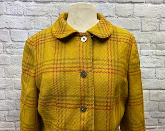 Yellow plaid wool best sale coat