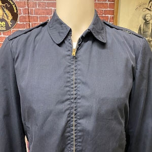 U.S. Navy black windbreaker utility work lined jacket size 38 made in U.S.A.