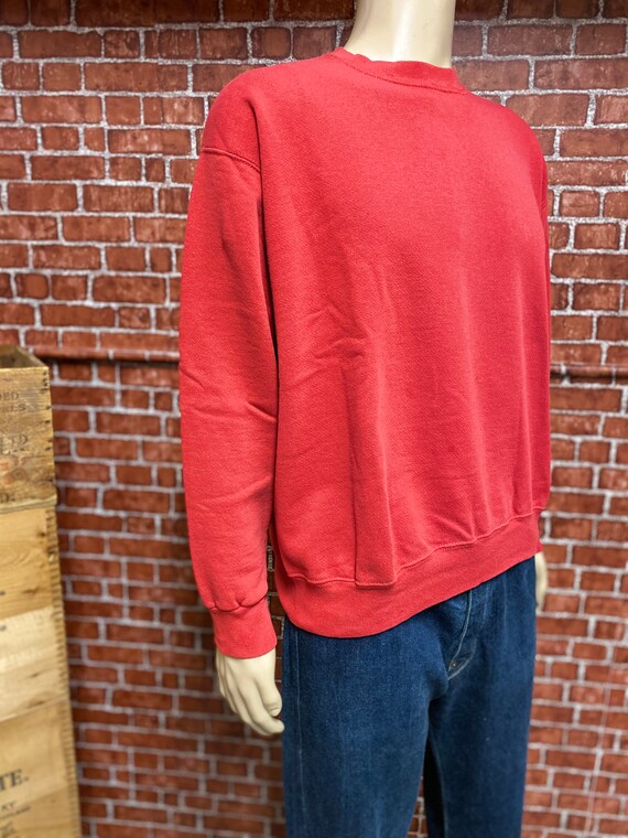 80's red sweatshirt blank basic sport gym sportsw… - image 2