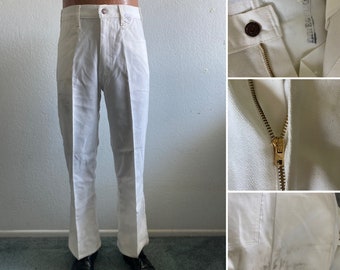 36x30 Levi's Sta-Prest white high grade boot cut pants men made in U.S.A.