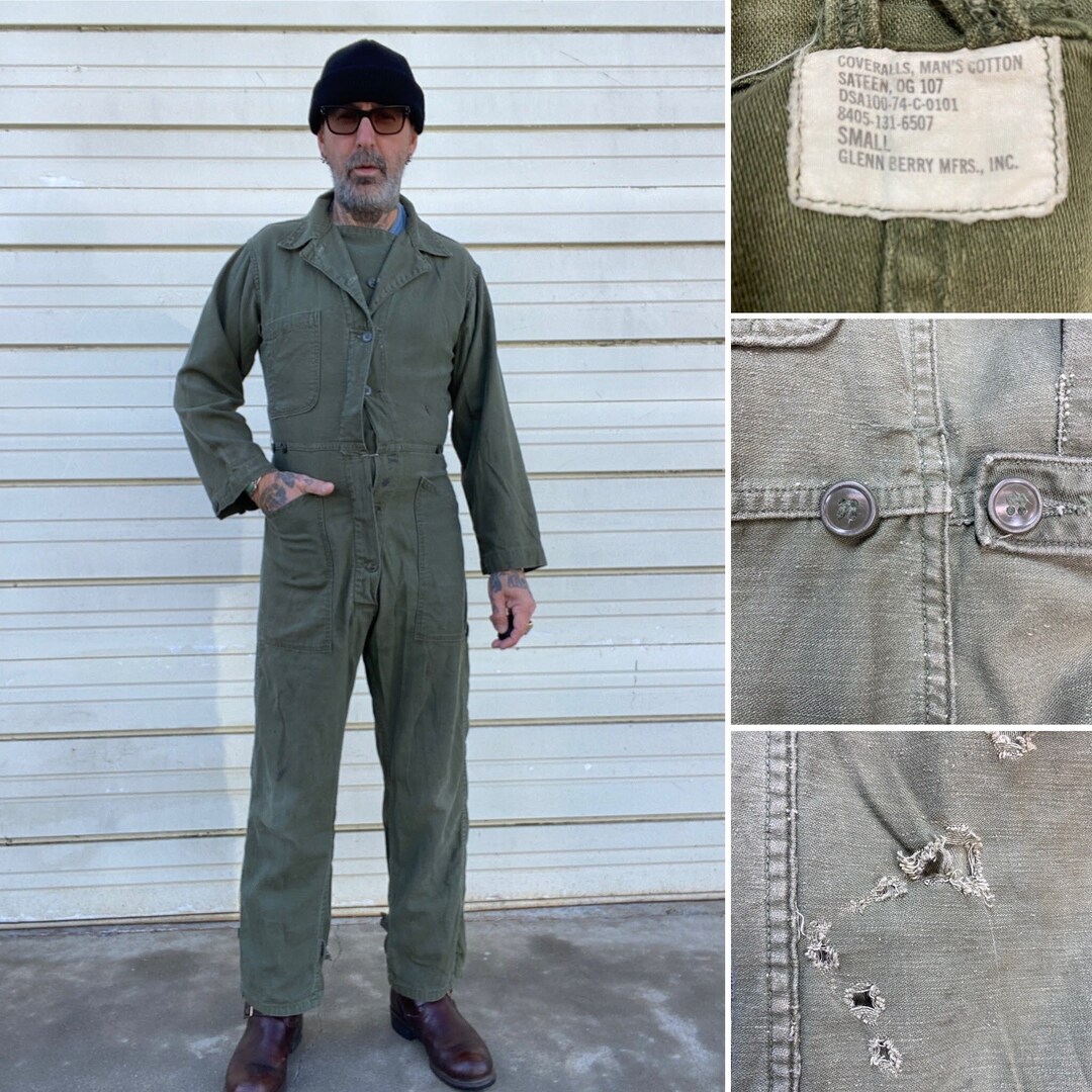 U.S. Army Olive Green Coveralls Type I Utility Mechanic Cotton Sateen Long Sleeve Outfit Size Small. - Etsy U.S. Army Olive Green Coveralls Type I Utility Mechanic Cotton Sateen Long Sleeve Outfit Size Small. - Etsy