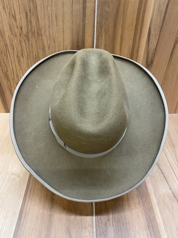 Vintage Beaver Hats brown wool cowboy western rod… - image 9