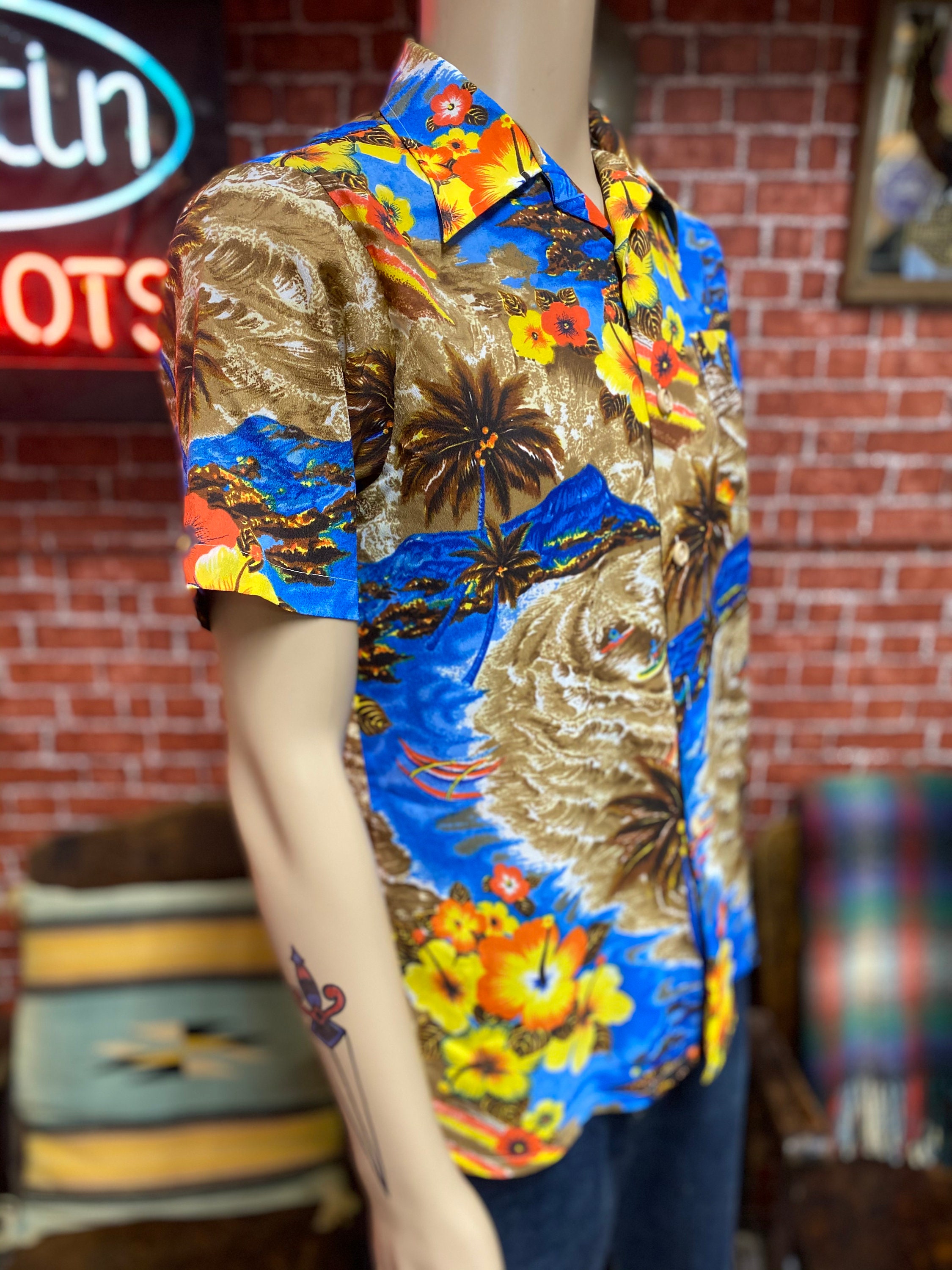 Towncraft JCPenney hawaiian men's shirt 100 polyester Etsy Nederland