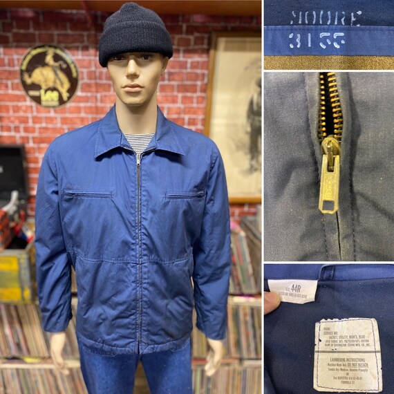 Navy Utility Work Lined Jacket Size 