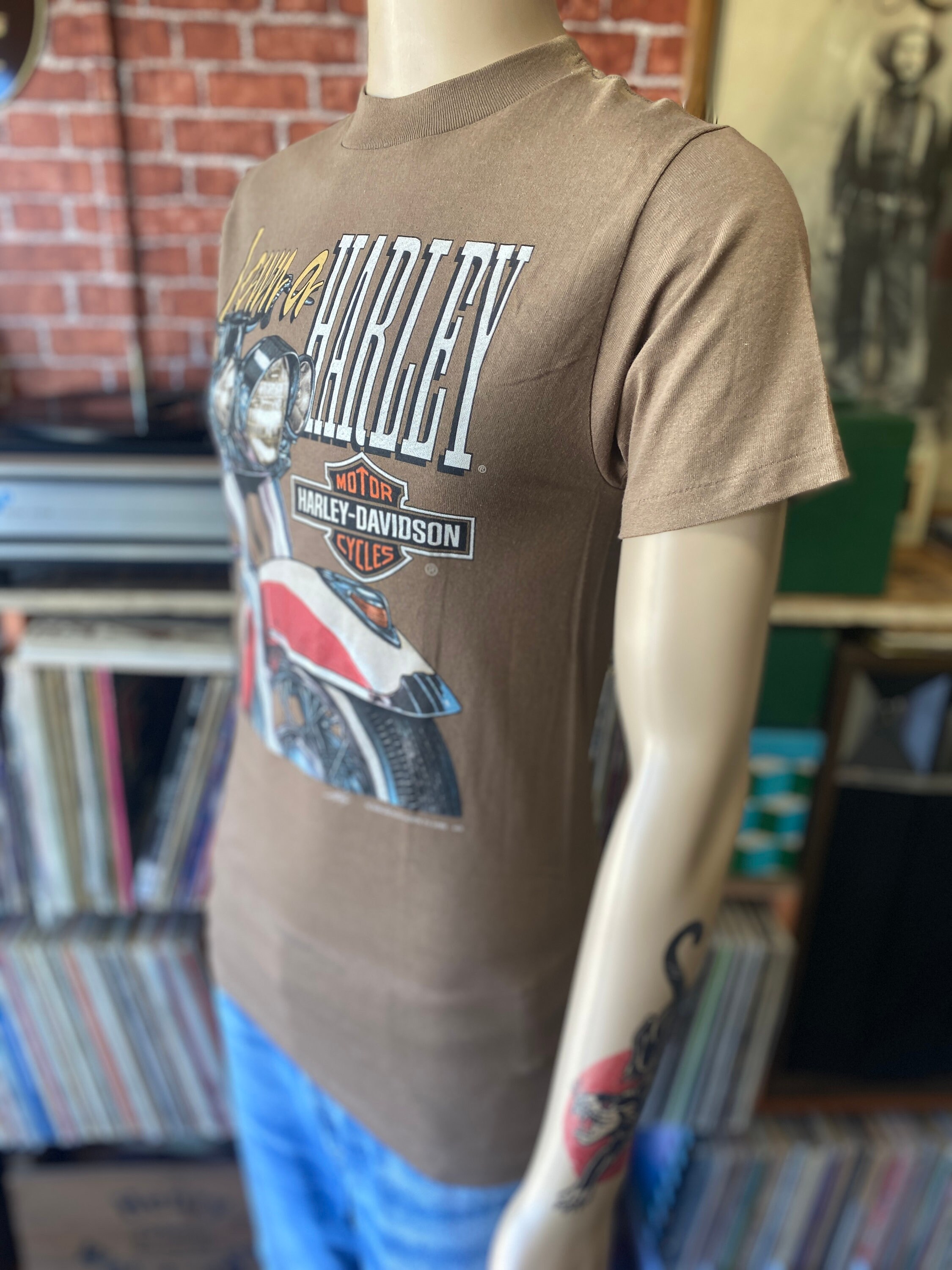 1992 3D Harley Davidson NEVER WORN Brown T-shirt Size Medium