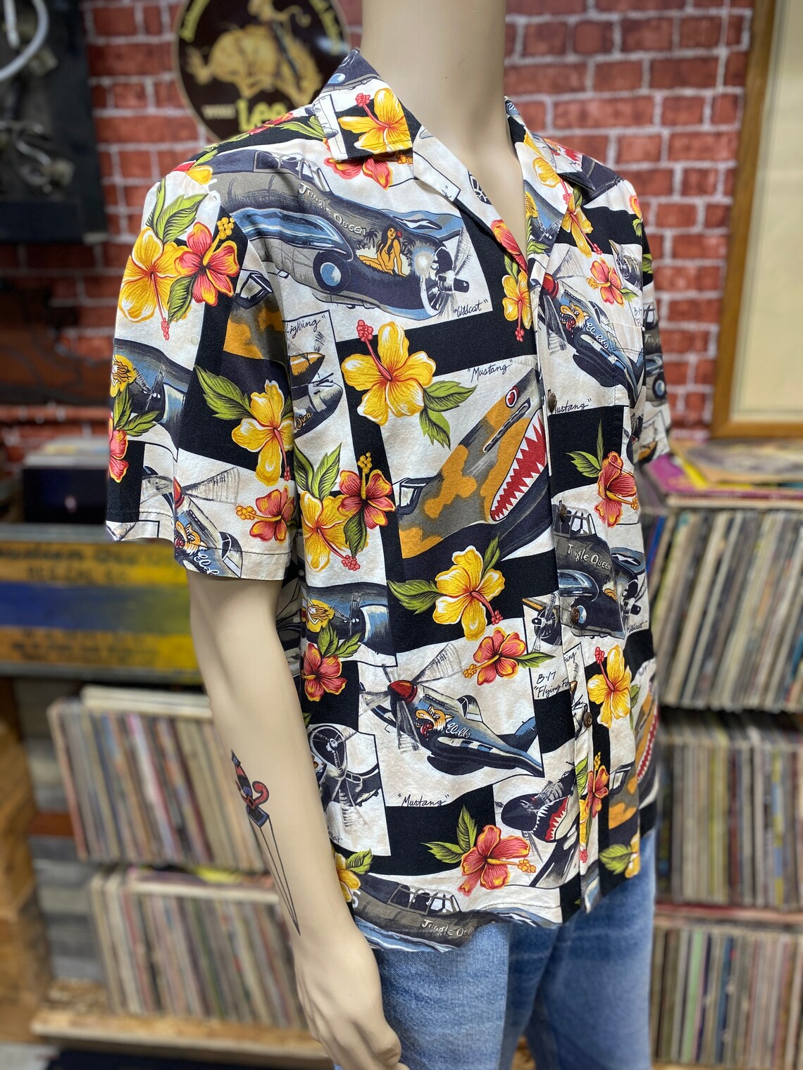 Kalaheo Hawaiian Shirt WWII Fight Airplanes Print Short Sleeve Etsy