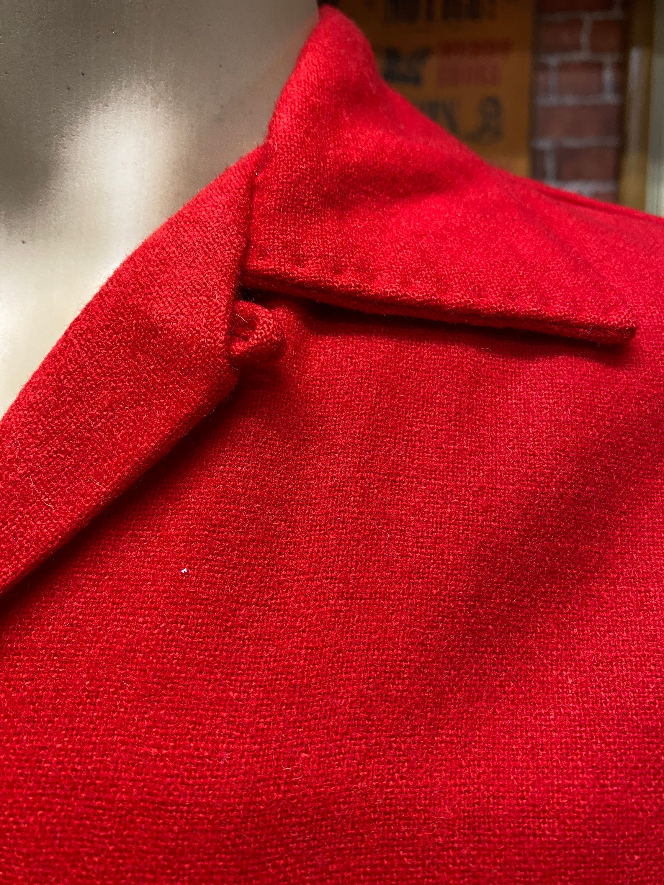50's Sportsman California Men's Red Wool Shirt Long Sleeve Size