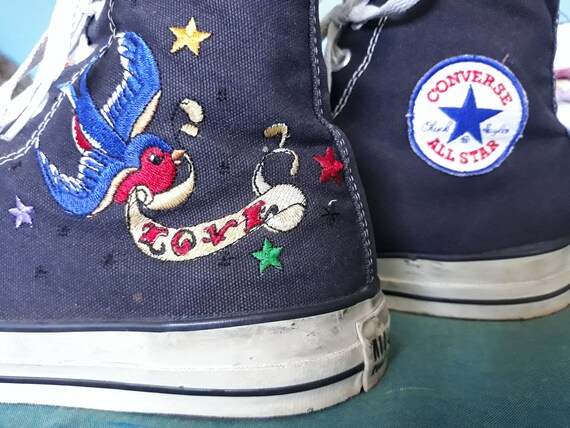 Converse All Star hi top blue Tattoo flash Swan s… - image 10