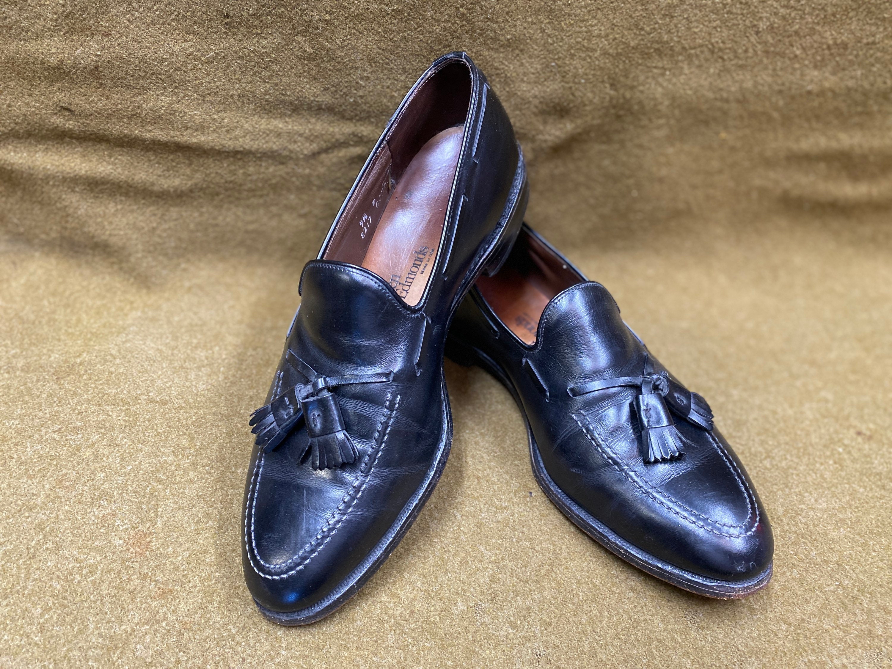 Allen Edmonds Grayson Tassel Penny Loafers Shoes Style #8217 Black 