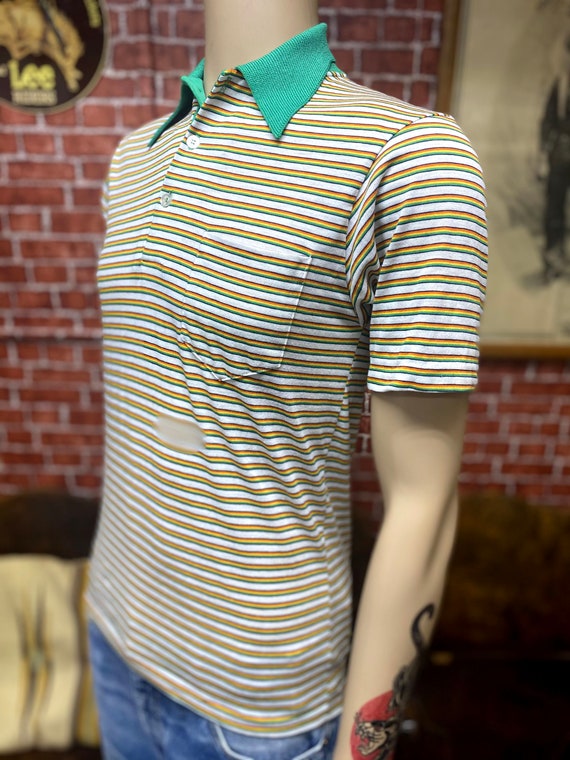 80's Pro Action men's fashion striped knit shirt … - image 6