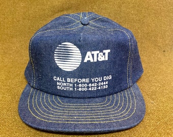 Denim trucker hat AT&T baseball hat one size fits all.