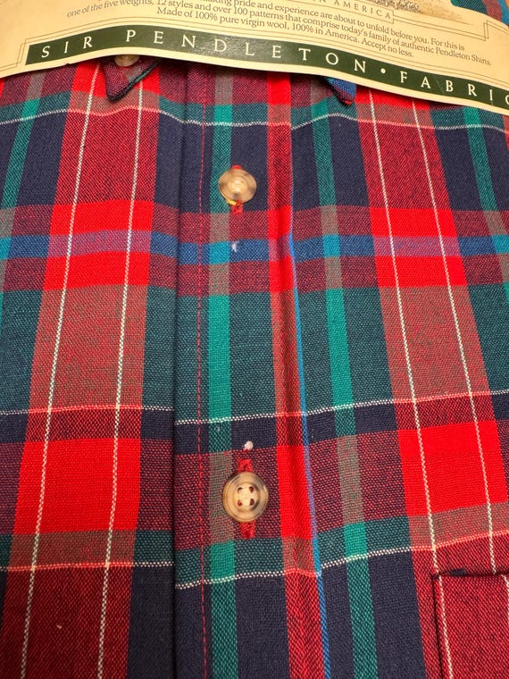 Dead-stock Pendleton button down plaid wool shirt… - image 9