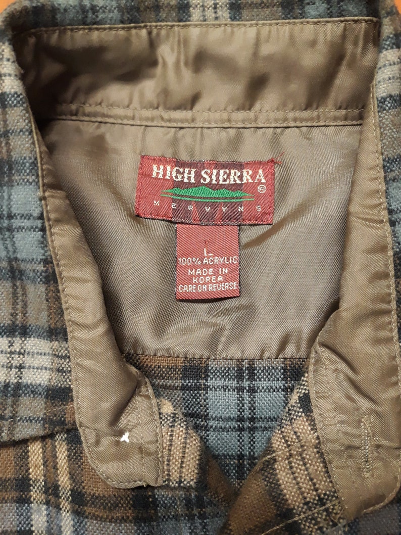Vintage 70's High Sierra Men's Flanel Plaid Shirt Long | Etsy