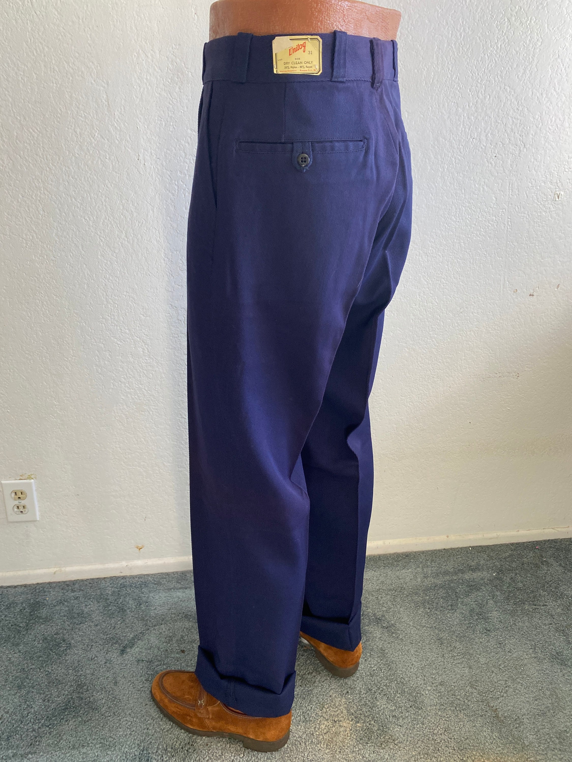 31x37 Unitog Permanent Press New Old Stock blue slacks trousers 