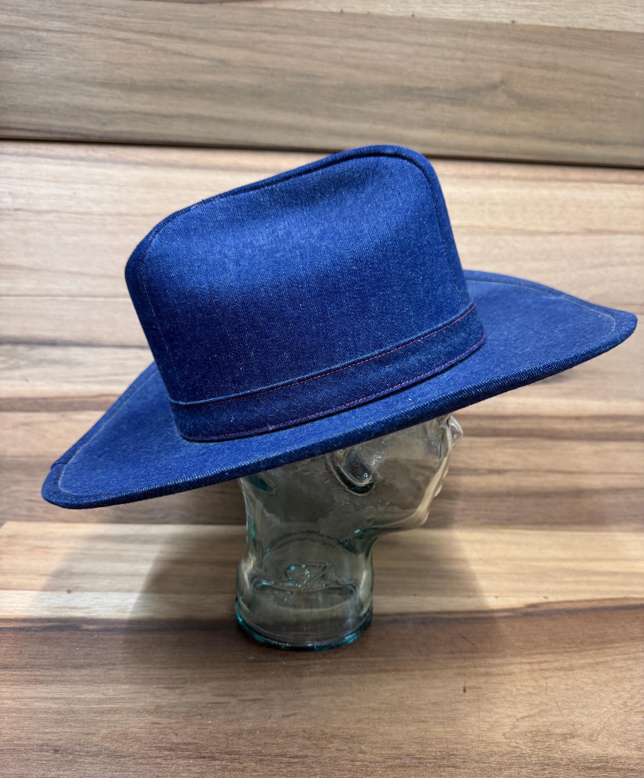 Vintage Denim Cowboy Hat: Western Trails Shape-eze, Size 7 3/8 - Etsy