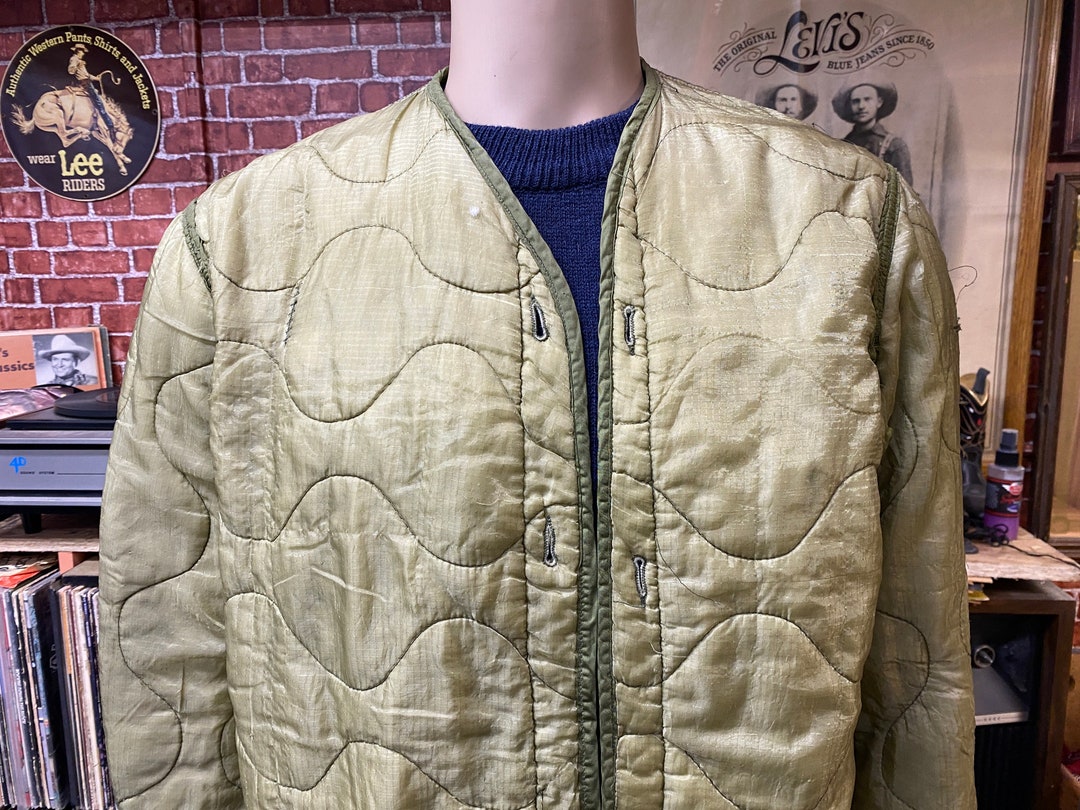 M65 US Army Green Quilted Jacket Lining, True Vintage Military