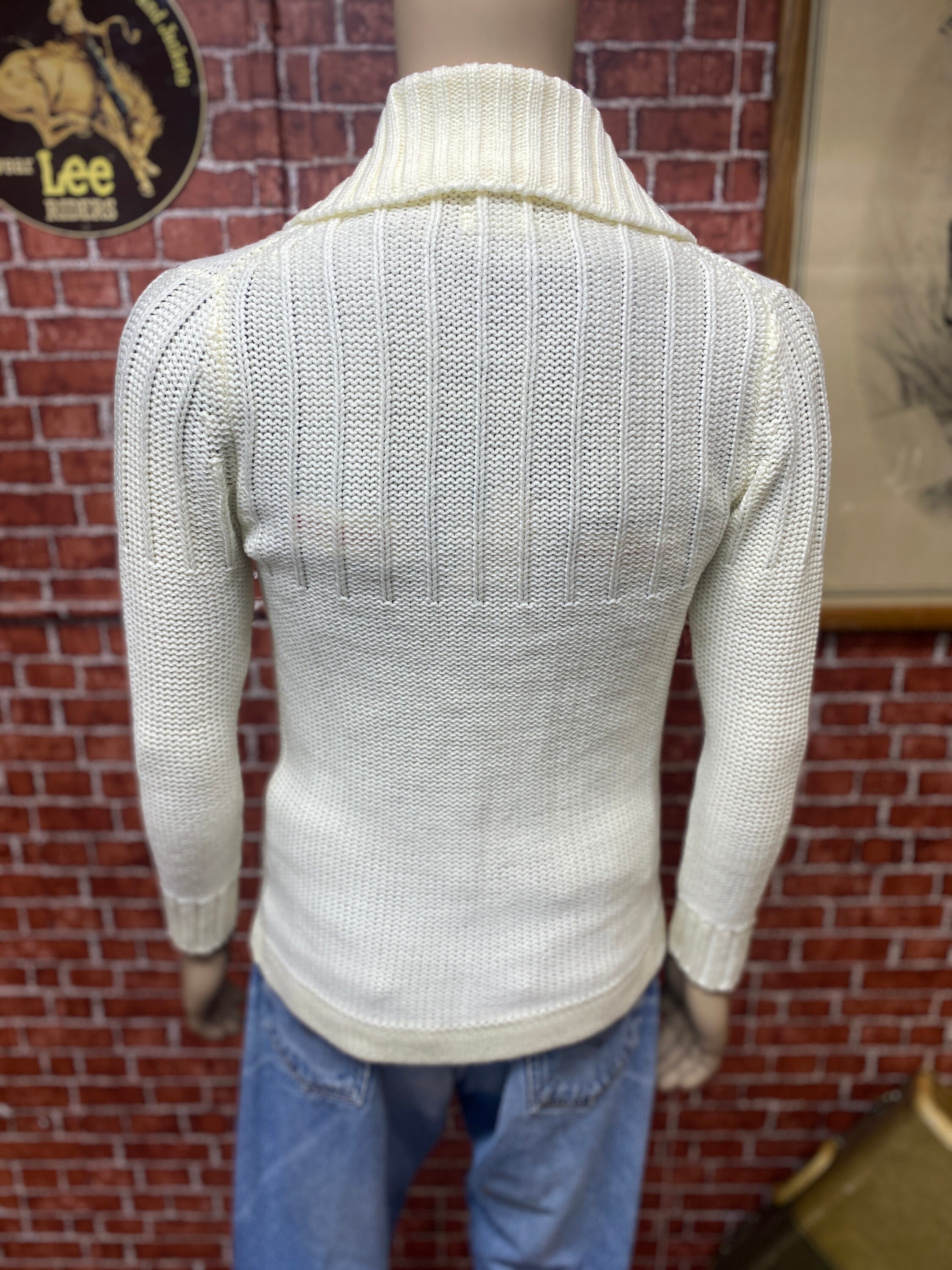 70's Sears UNWORN Cardigan off White Cable Knit Sweater Size