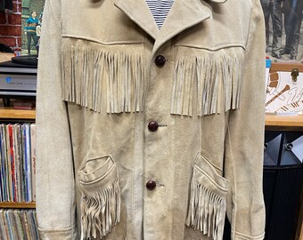 70's Western Outdoor Wear Sears Natural Suede Leather Western