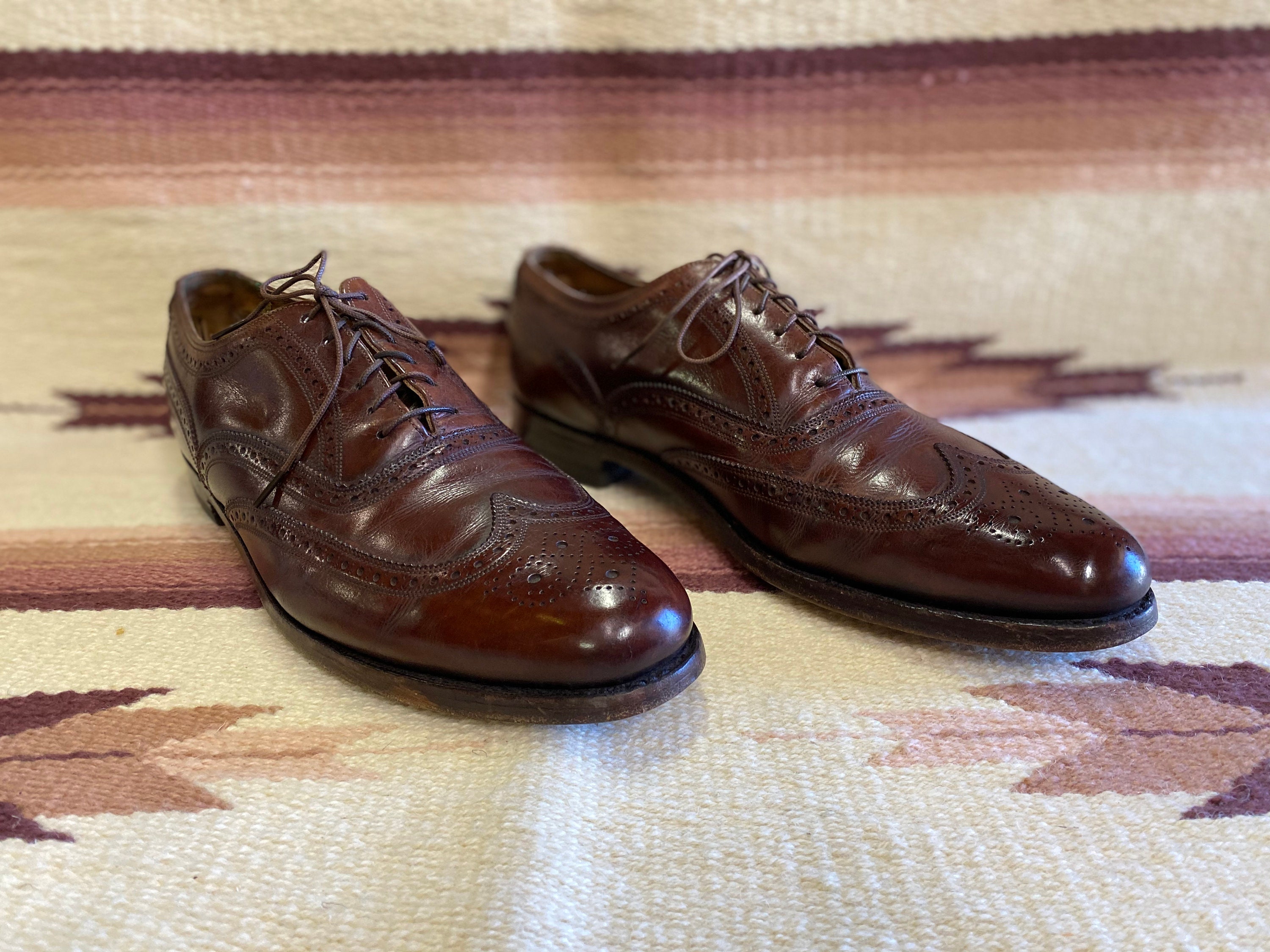 Florsheim Oxford Burgundy Leather Cap Round Toe Brogue Lace Up Shoes Size 11 3E Florsheim 27819 Young Men main image 4