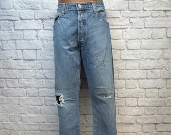 36x32 Levi's 501 denim cowboy boot cut straight jeans pants.