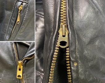 70's Golden Bear Motorcycle Rocker Biker Black Leather