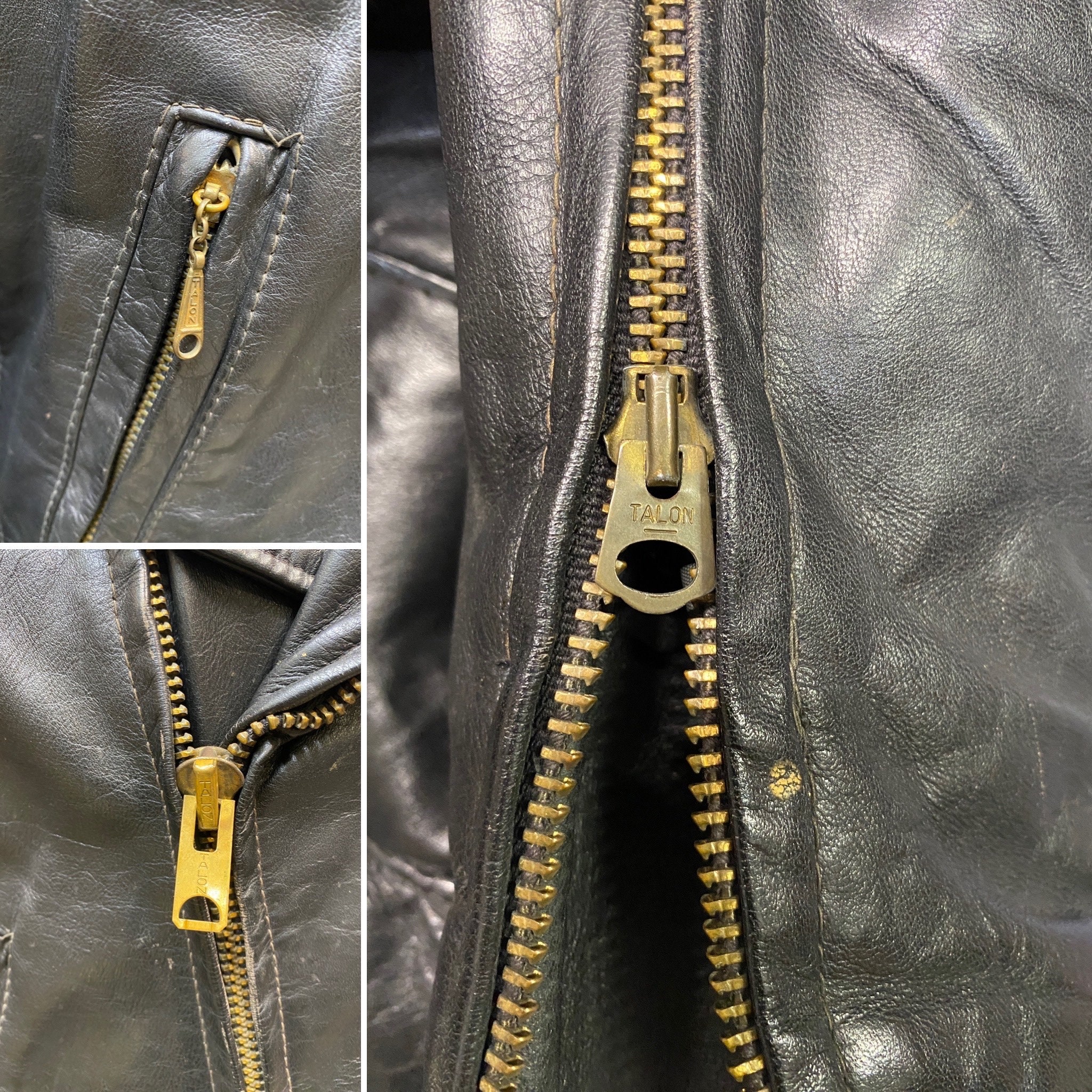 70's Golden Bear Motorcycle Rocker Biker Black Leather