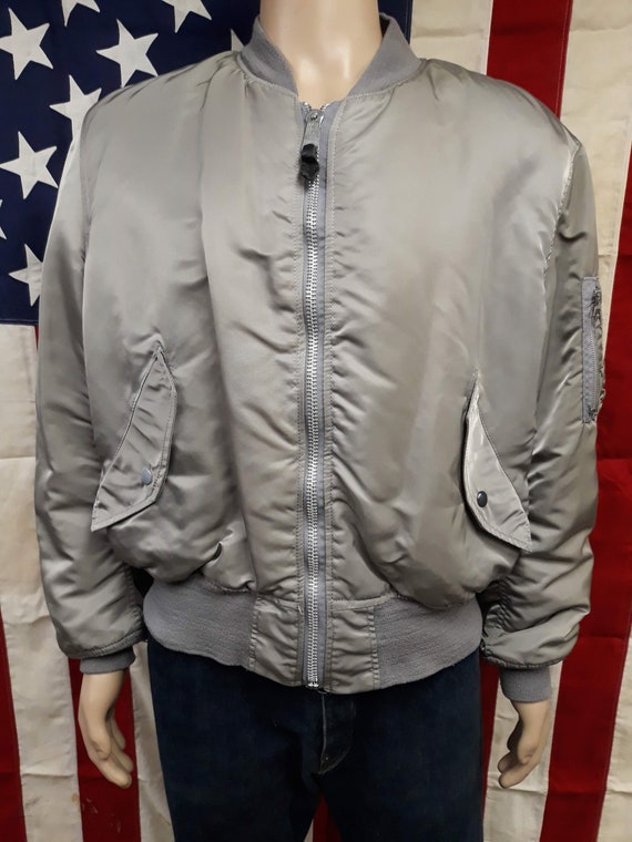 80 S Us Air Force Ma 1 Gray Reversible Flight Jacket By Etsy